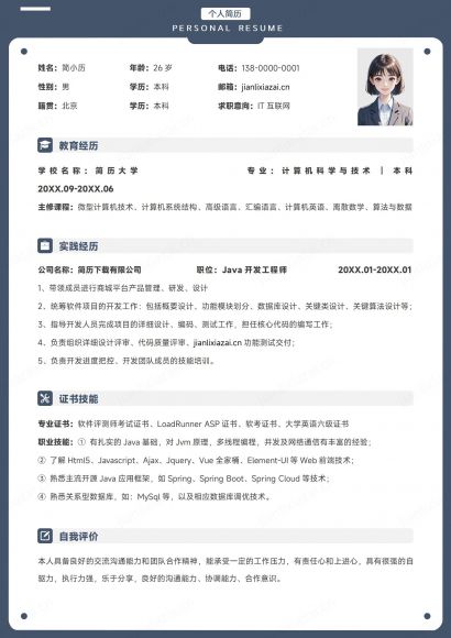 IT互联网黑白程序员开发者简历